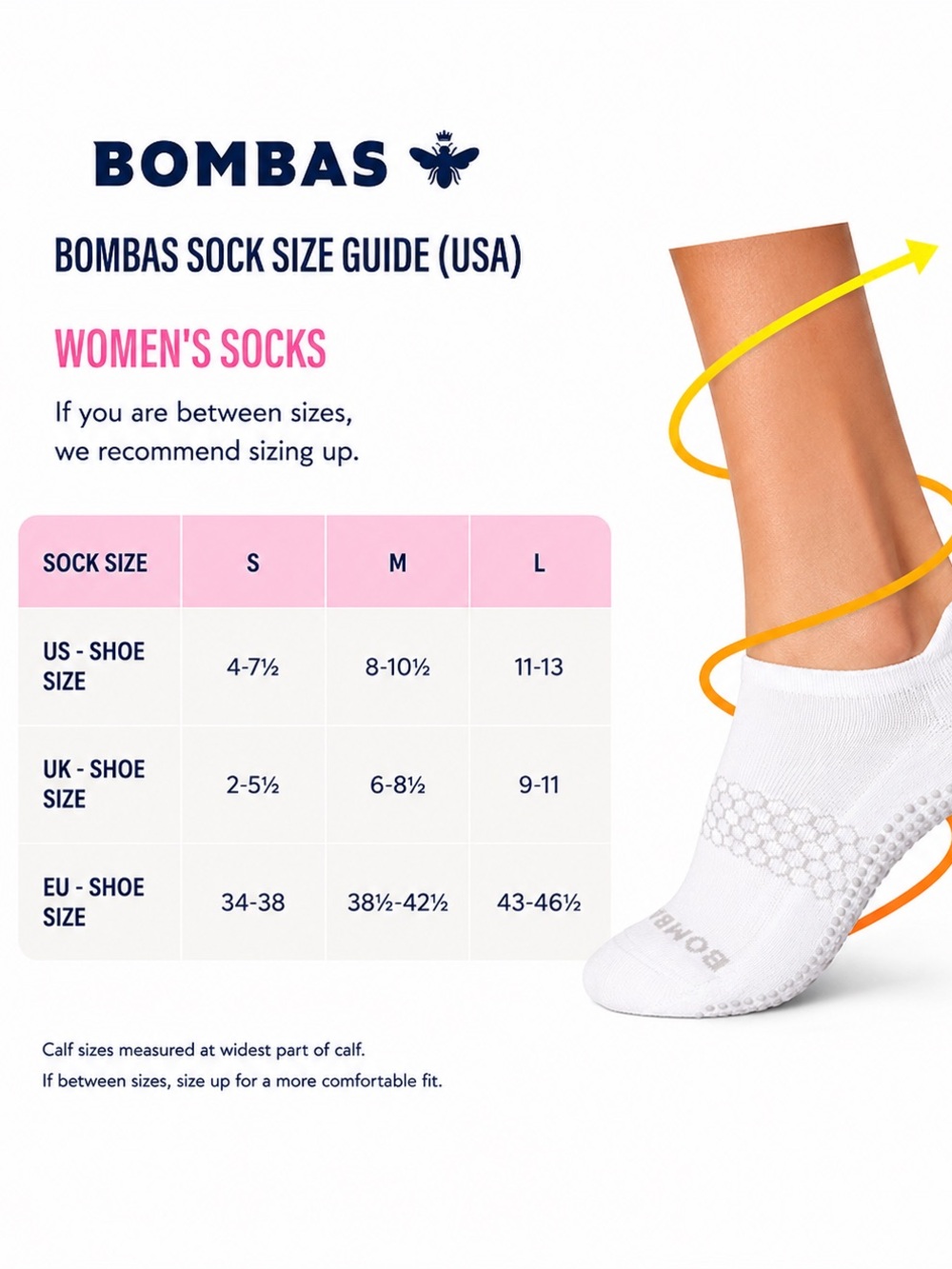 Bombas Gripper Ankle Socks White S Pilates - Picture 6 of 6